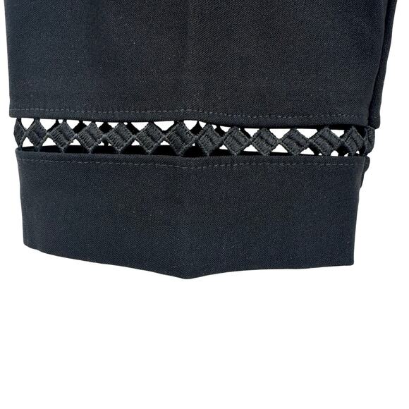 Joseph‎ Ribkoff Size 10 Pull On Pants Black Embroidered Cuffs Casual Comfortable - Picture 4 of 5